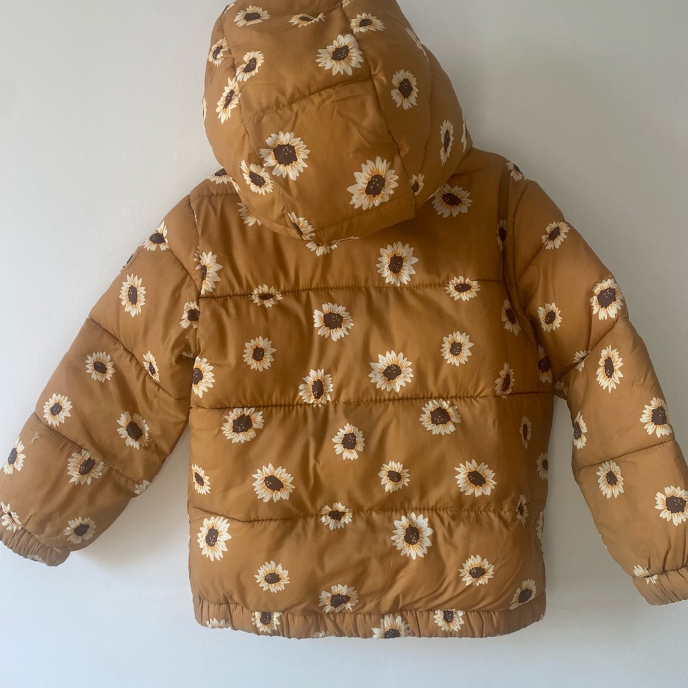 Goldenrod Sunflower Packable Puffer Jacket 3T/4T - Picture 2 of 11